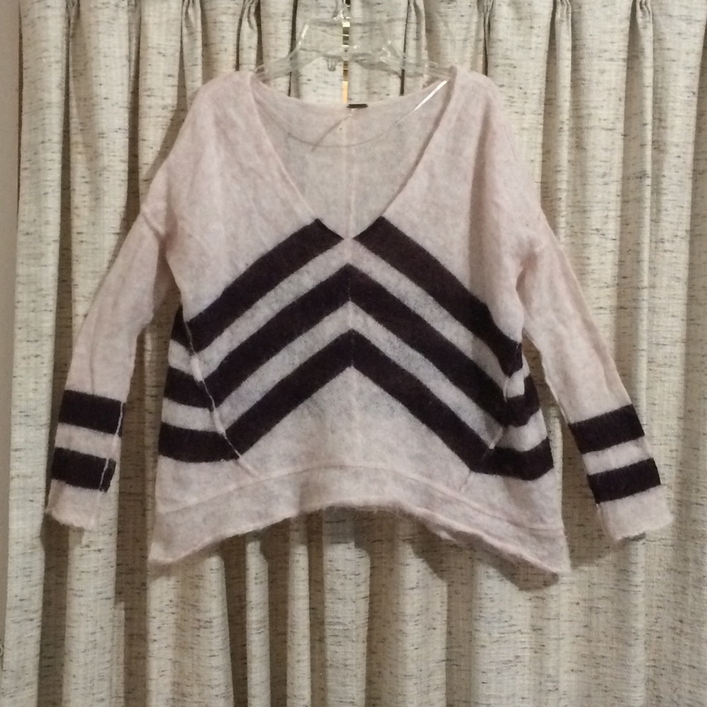 Free People Twelve Roses Alpaca Chevron Sweater
